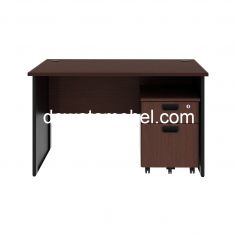 Meja Kantor Ukuran 120 - EXPO MP 120 + MP M02 / Mahogany 